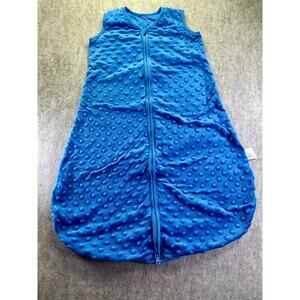 Yoofoss Blue Minky Zip Up Sleep Sack Size Medium 6-12 Months